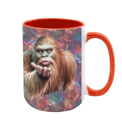 Bigfoot / Sasquatch Love, Large 15 Ounce Colorful Mugs – Made In USA