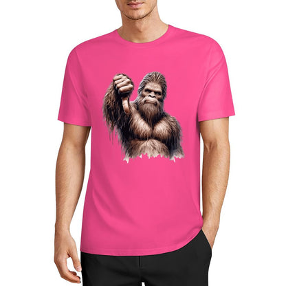 Bigfoot - Sasquatch Thumb Down Short Sleeve Cotton T-Shirt