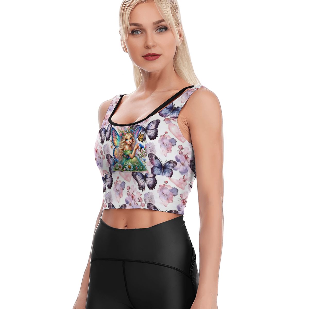 Rainbow Fairy, Women’s Strappy Sports Bra, Yoga Top