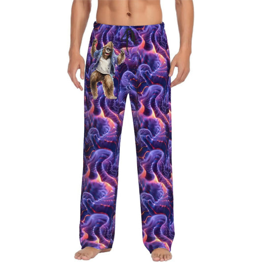 Dancing Bigfoot / Sasquatch, Men’s Polyester, Drawstring, Pajama Pants