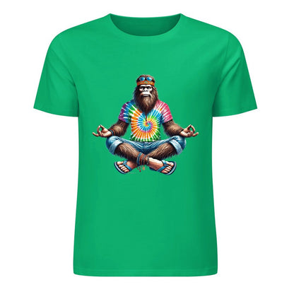 Bigfoot - Sasquatch Hippie Yoga Short Sleeve Cotton T-Shirt