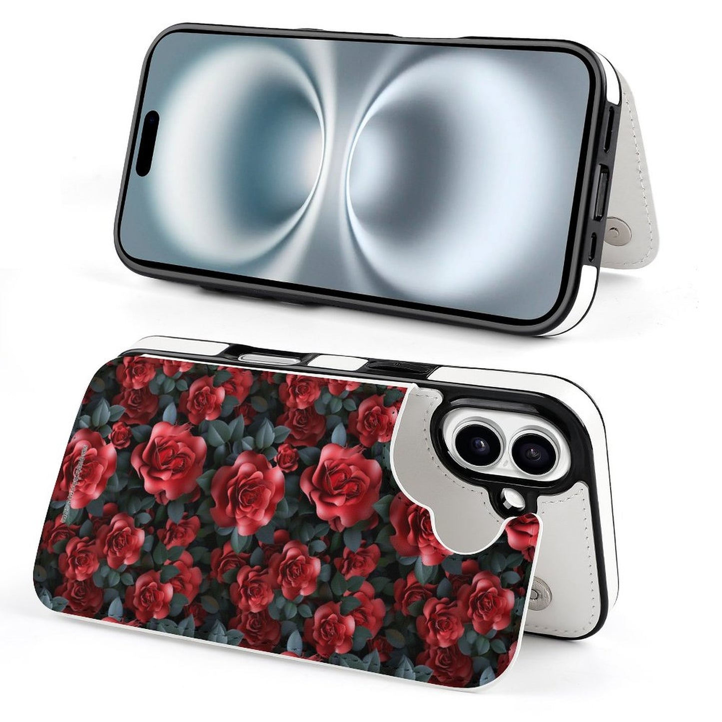 10 Beautiful Flower Designs, iPhone 16 Faux Leather Wallet Case