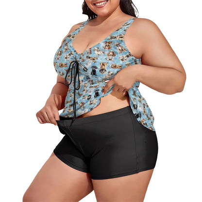 Plus Sized Women’s Two Piece Tankini Swimsuit