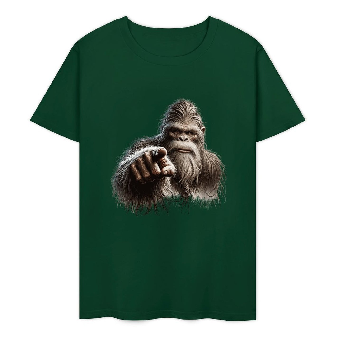 Bigfoot - Sasquatch Pointing Short Sleeve Cotton T-Shirt