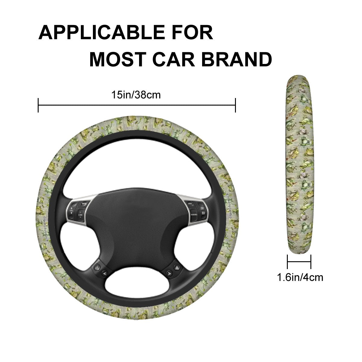 10 Animal Designs, Rugged Auto Steering Wheel Cover - 15"