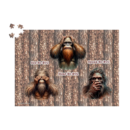 Bigfoot / Sasquatch, "See no evil..", Jigsaw Puzzles, 4 Sizes