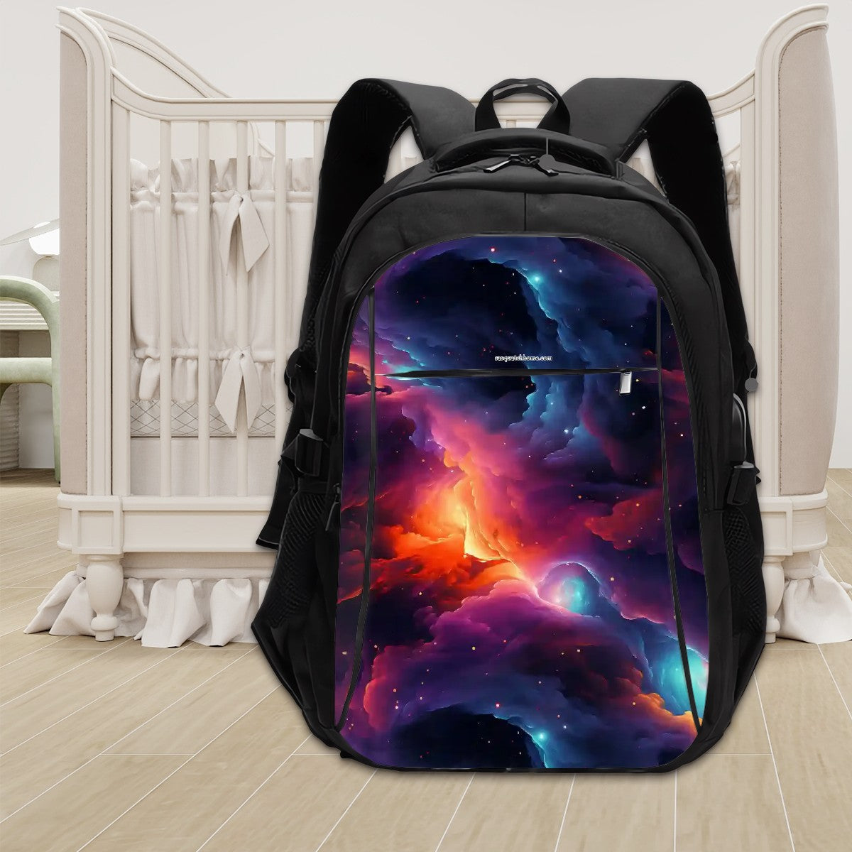 12 Galaxy / Outer Space Designs, Large Capacity, Oxford Travel, Laptop Bag with USB Charger