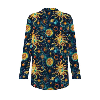 Astronomy Outer Space, Women's Long-Sleeved Cardigan