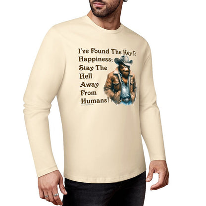 Cowboy Bigfoot / Sasquatch, "I found the key...", Cotton Unisex Long Sleeve T-shirt