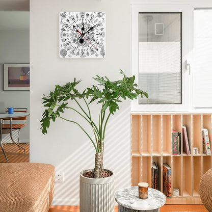 Flowers Square Wall Clock
