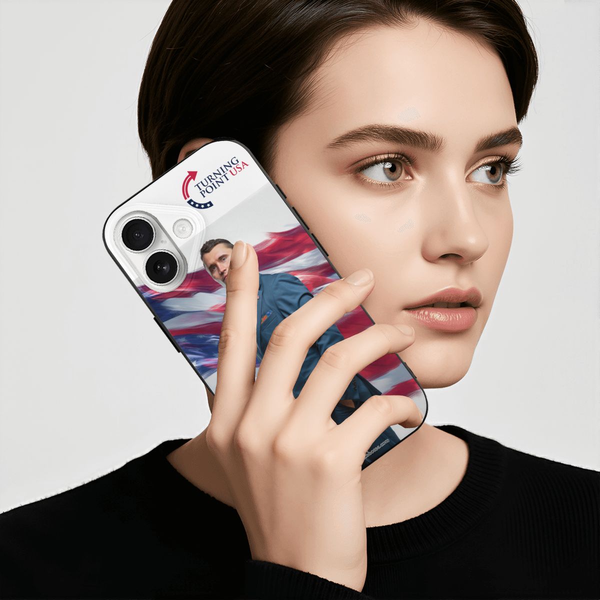 Charlie Kirk, Turning Point USA, iPhone 17 TPU Black Phone Case