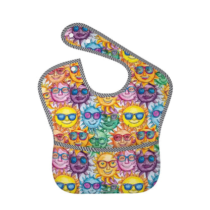 Child Crayon Sunshine, Waterproof Baby Bib w/ Catch Pocket
