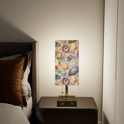 20 Misc Designs, Square Table Lamp with USB Ports, Charger