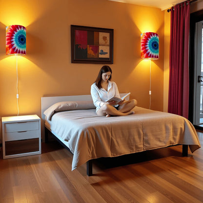 19 Tie Dye Designs, Wall Sconces, Set of 2, Plug In