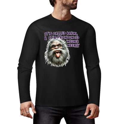 Bigfoot / Sasquatch "It's called Karma...", Cotton Unisex Long Sleeve T-shirt