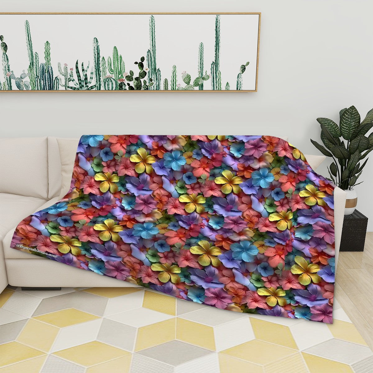 10 Beautiful Flower Designs, Soft Flannel Blanket