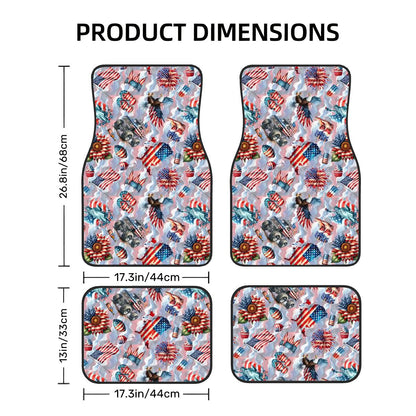 8 Patriot Designs, 4 Piece Auto Floor Mats
