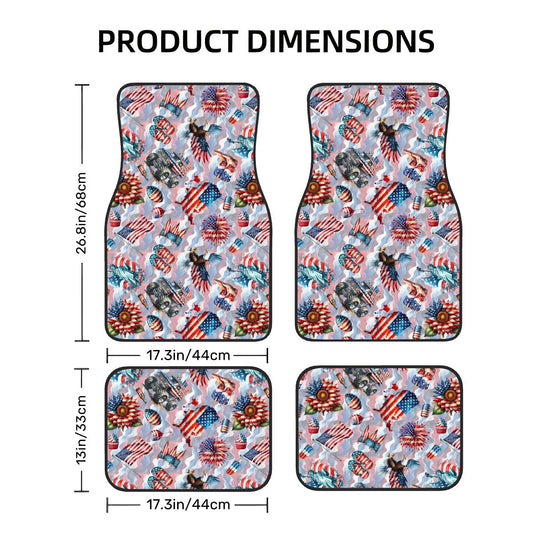 8 Patriot Designs, 4 Piece Auto Floor Mats