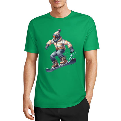 Bigfoot - Sasquatch Snowboarding Short Sleeve Cotton T-Shirt
