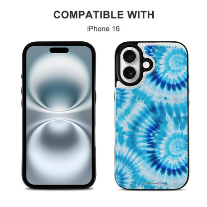 19 Tie Dye Designs, iPhone 16 Faux Leather Wallet Case