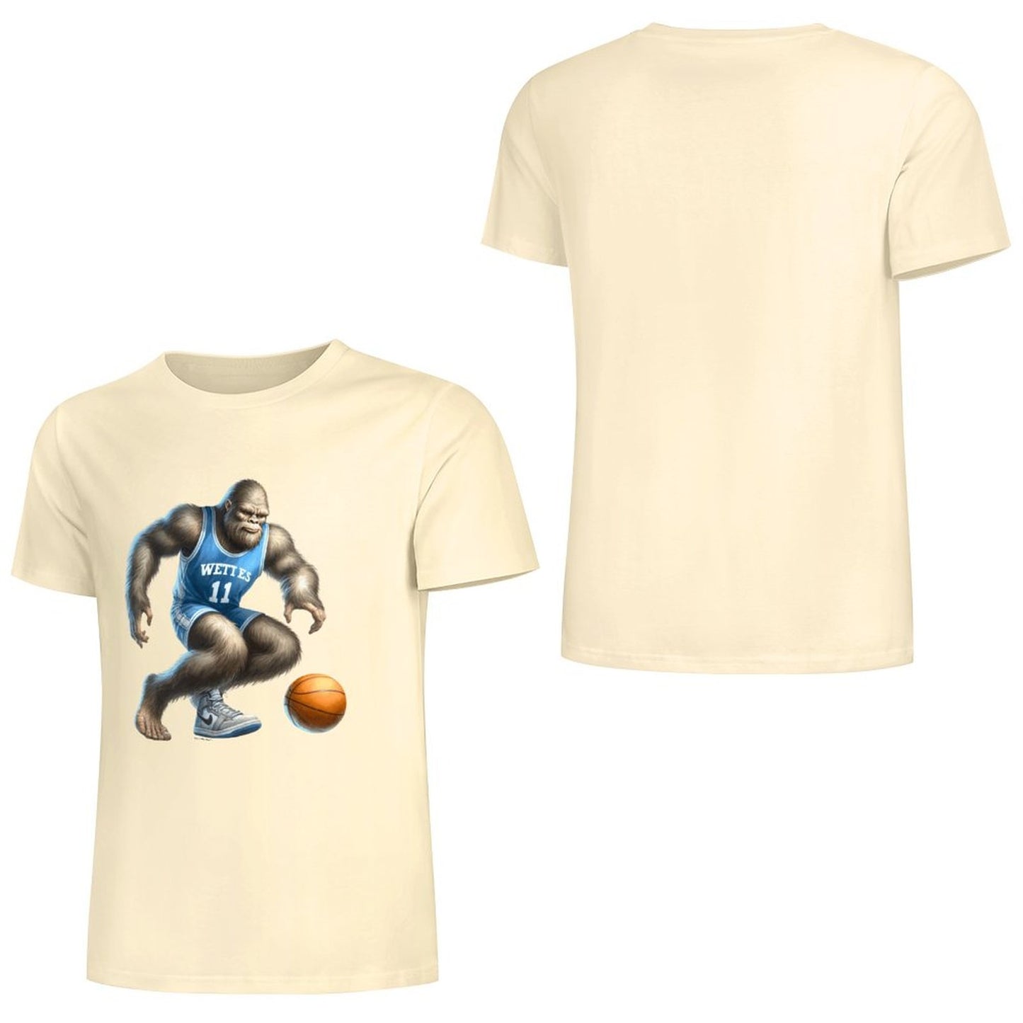 Bigfoot - Sasquatch Basketball Short Sleeve Cotton T-Shirt