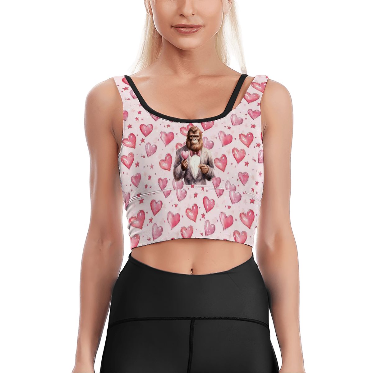 Bigfoot Valentine, Women’s Strappy Sports Bra, Yoga Top