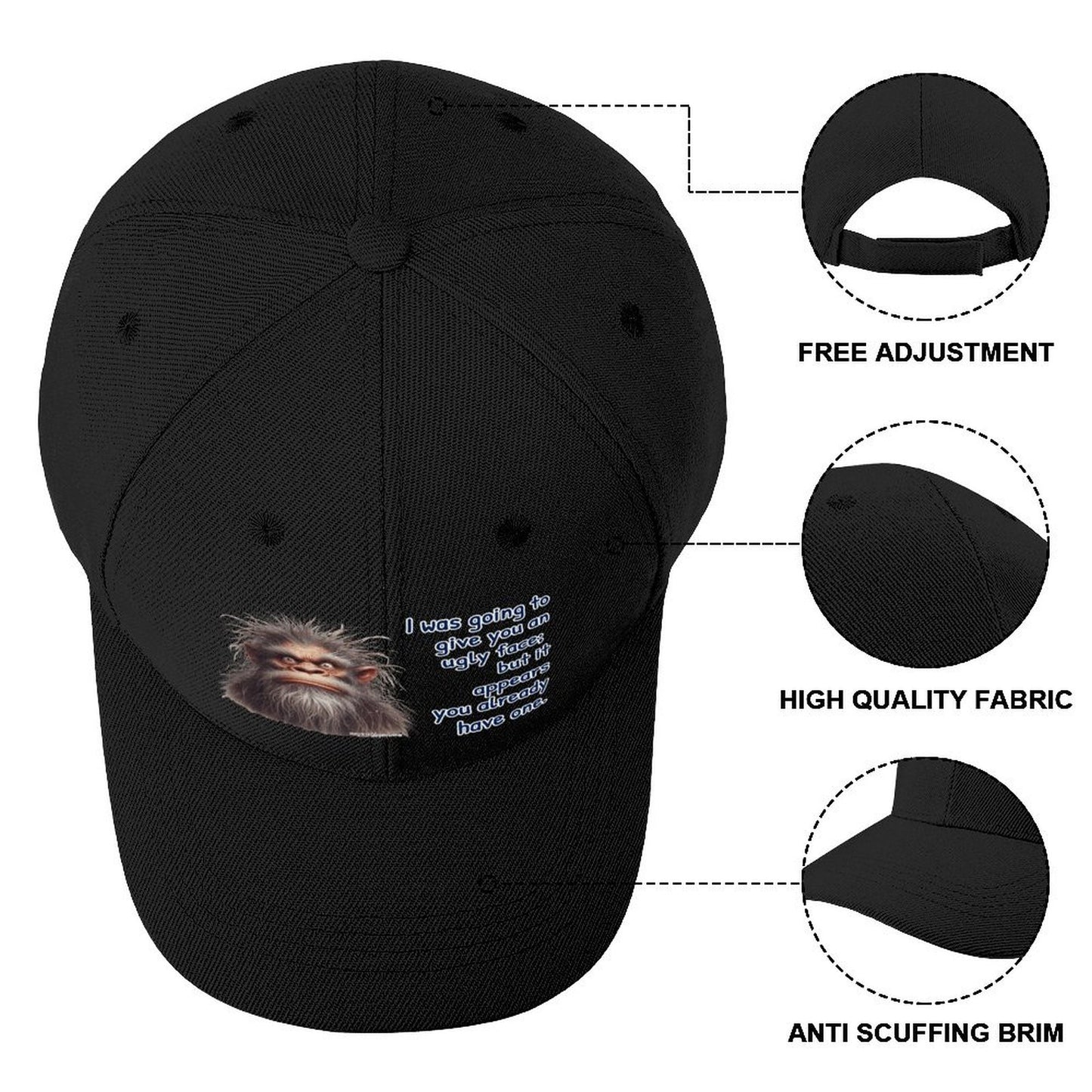 “Sarcastic Sasquatch” Series Polyester Baseball Caps – “I was going to give you…”