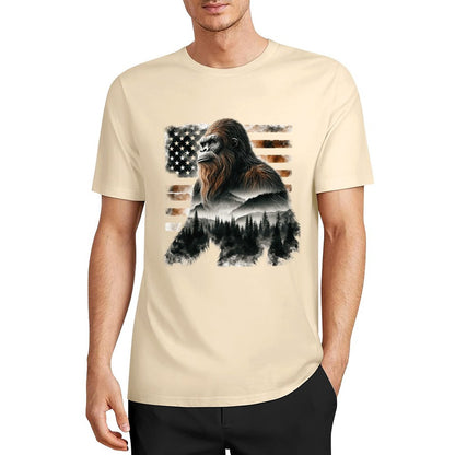 Bigfoot - Sasquatch Scenery Short Sleeve Cotton T-Shirt