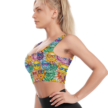 Kids Crayon Sunshines, Traditional Sports Bra, Yoga Top