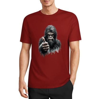 Bigfoot - Sasquatch Thumbs Up Short Sleeve Cotton T-Shirt