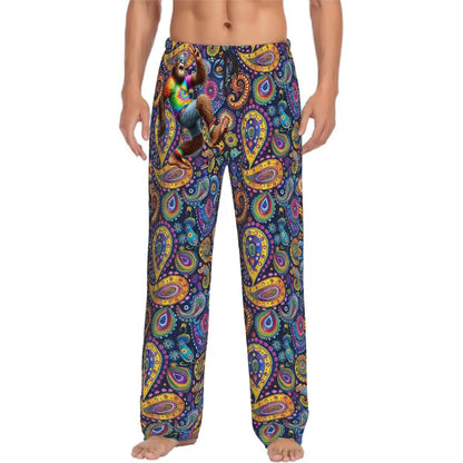 Psychedelic Paisley Men’s Polyester, Drawstring, Pajama Pants