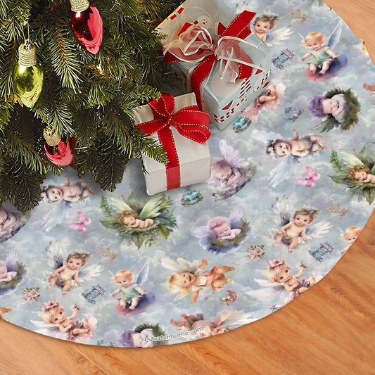 6 Fairy / Angel Designs, Plush Christmas Tree Skirt