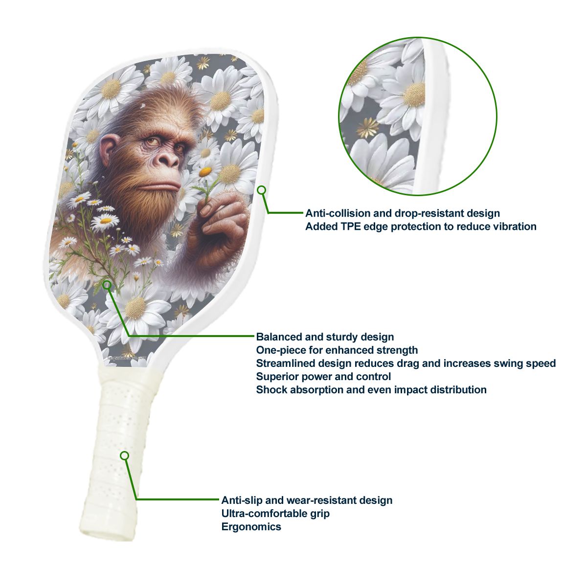 Daisy Sasquatch Bigfoot 1 Pickleball Paddle