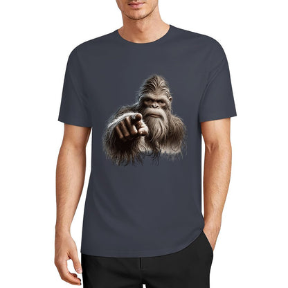 Bigfoot - Sasquatch Pointing Short Sleeve Cotton T-Shirt