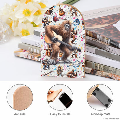 Bigfoot Playing Guitars, Wood Bookends