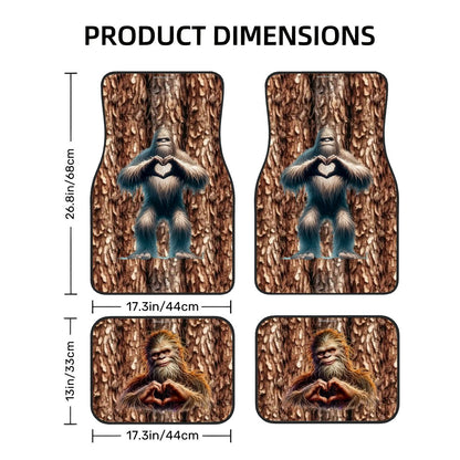 Bigfoot / Sasquatch Love, 4 Piece Auto Floor Mats