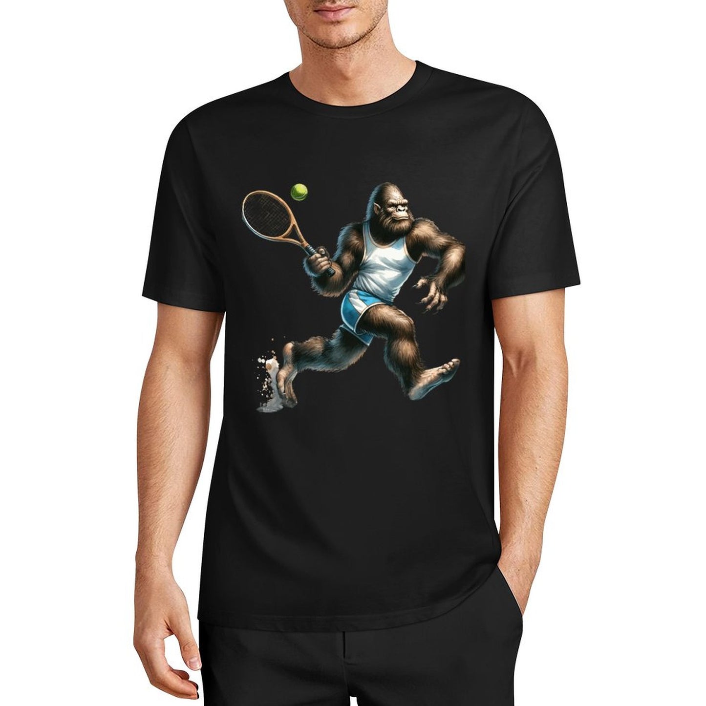 Bigfoot - Sasquatch Tennis Short Sleeve Cotton T-Shirt