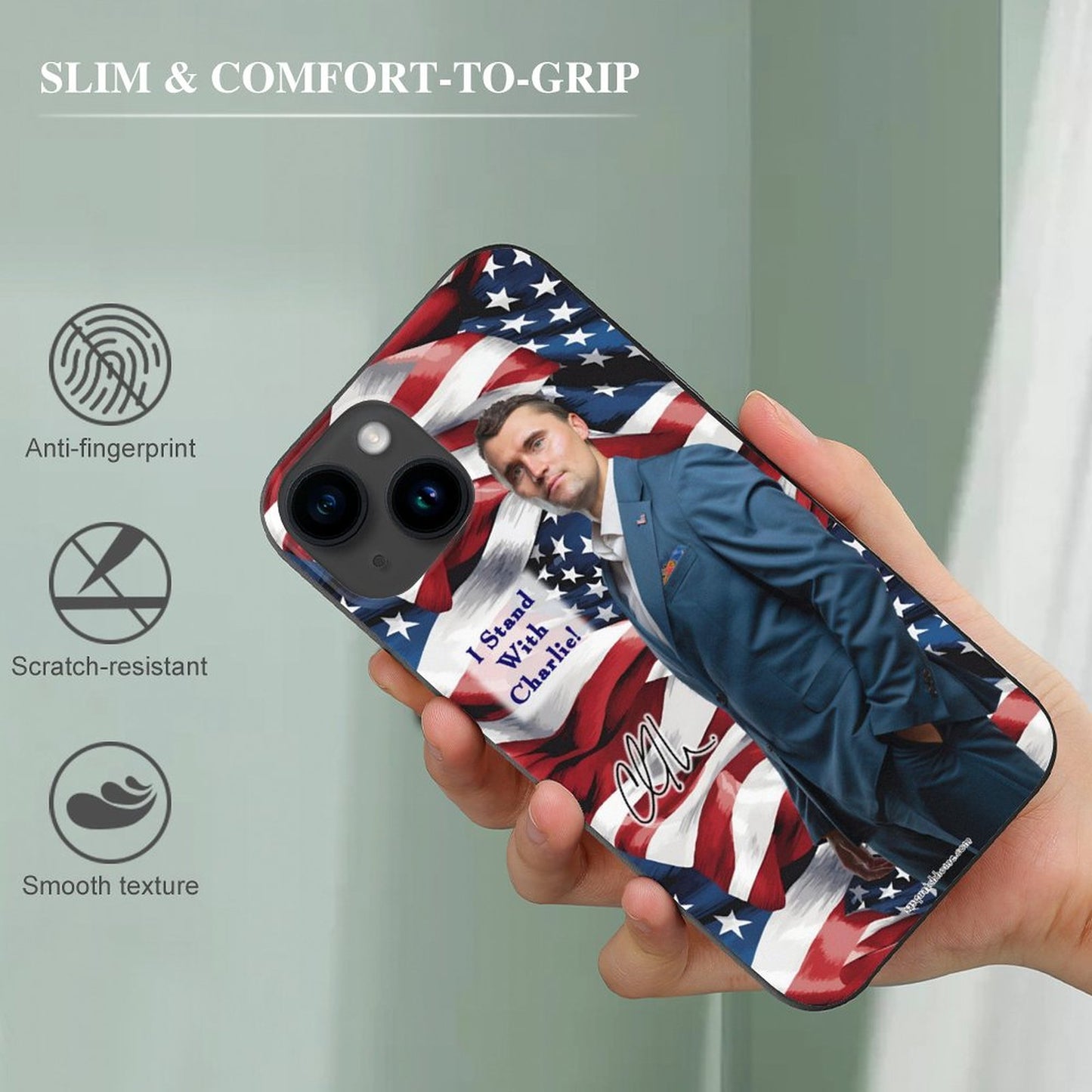Charlie Kirk Memorial, TPU Apple iPhone 15 Series Case