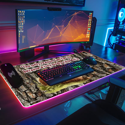 Bigfoot Sasquatch "The only reason..", Wireless Charging Gaming Mouse Pads / Mat With Lights - 2 Sizes