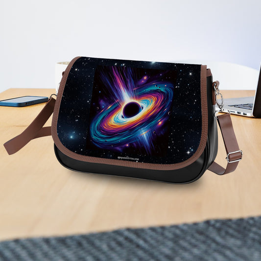 Black Hole, Leather Shoulder Bag / Purse