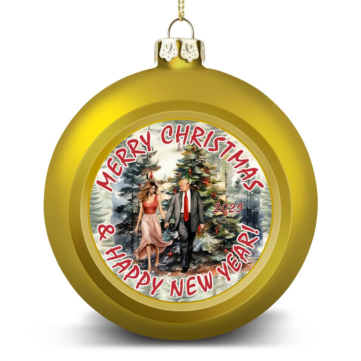 Don & Melania Trump, Christmas Ball Ornament, Tree Decoration, Holiday Décor