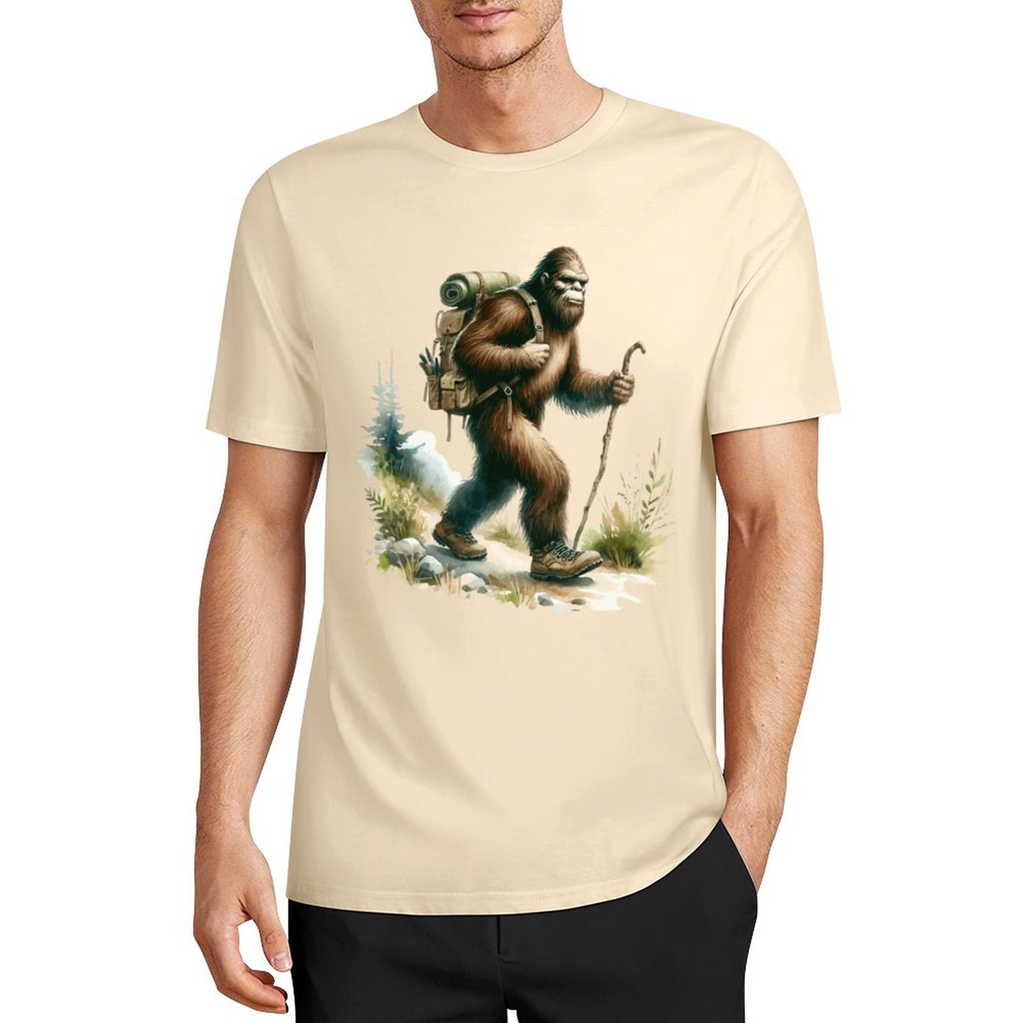 Bigfoot - Sasquatch Hiking Short Sleeve Cotton T-Shirt