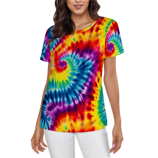 19 Tie Dye Designs, Women’s Polyester Short Sleeve T-Shirt