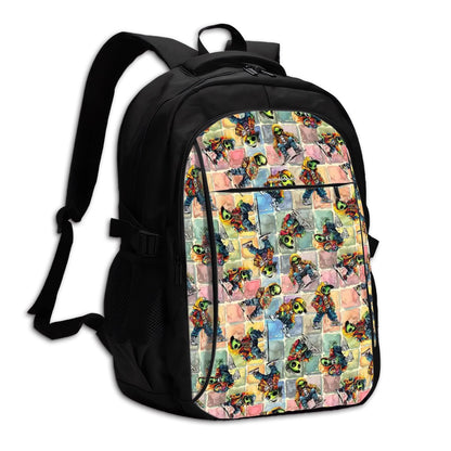 6 Alien Designs, Large Capacity, Oxford Travel, Laptop Bag with USB Charger