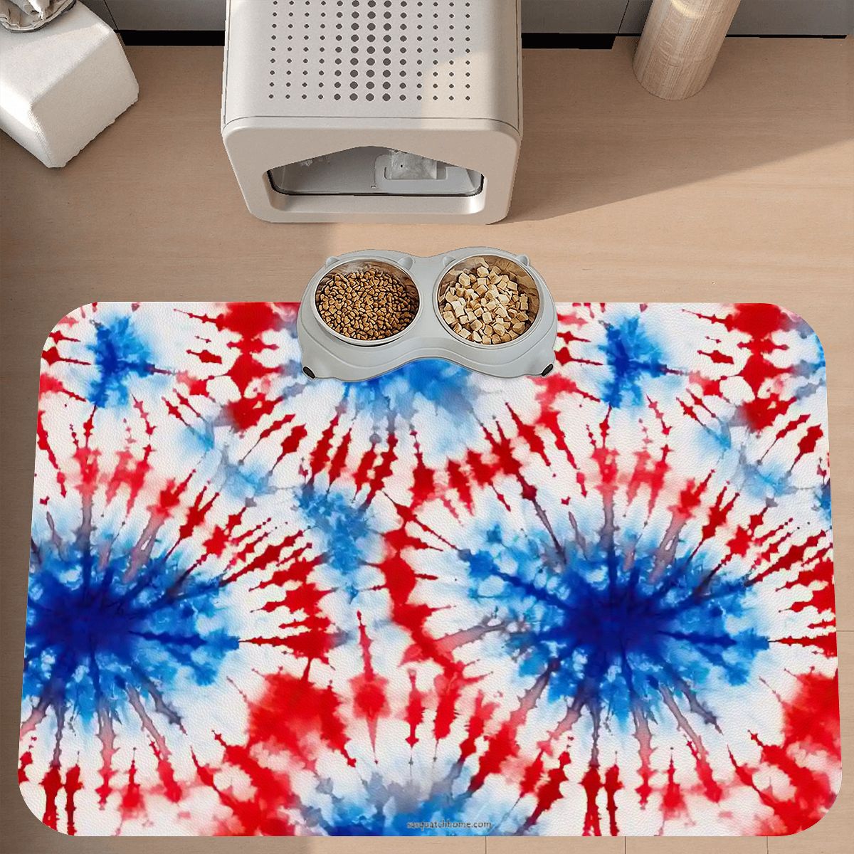 19 Tie Dye Designs, Waterproof Pet Food Mat