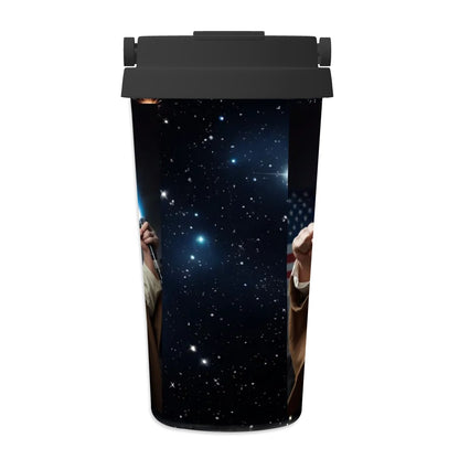 Donald Trump Jedi, 17 oz Insulated Coffee Mug with Lid & Carrying Handle