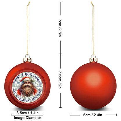 Bigfoot / Sasquatch Santa "Hairy Squatchmas..", Christmas Ball Ornaments