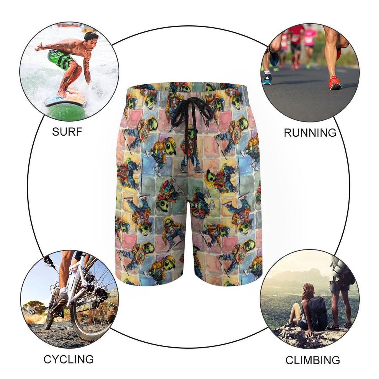 6 Alien Designs, Children’s Beach Pants, Swim Shorts