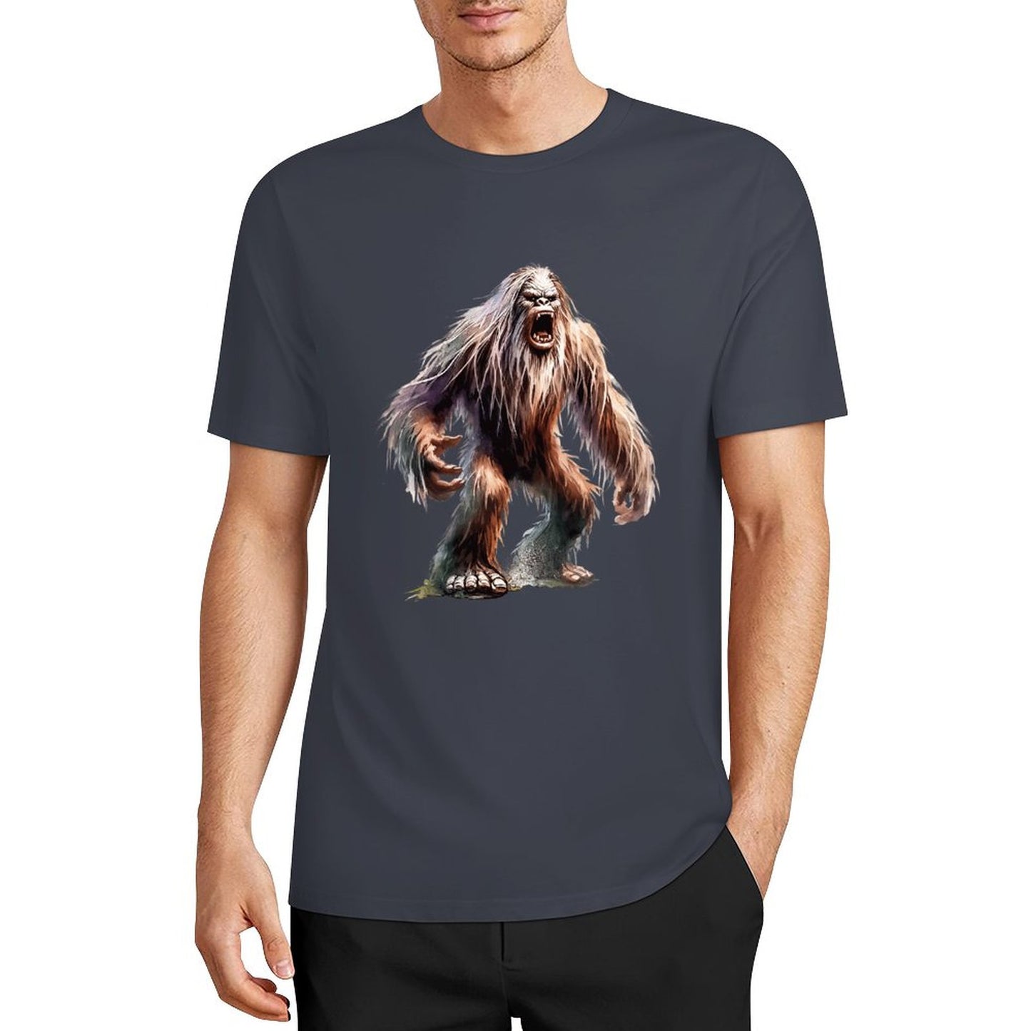 Bigfoot - Sasquatch Scary Short Sleeve Cotton T-Shirt