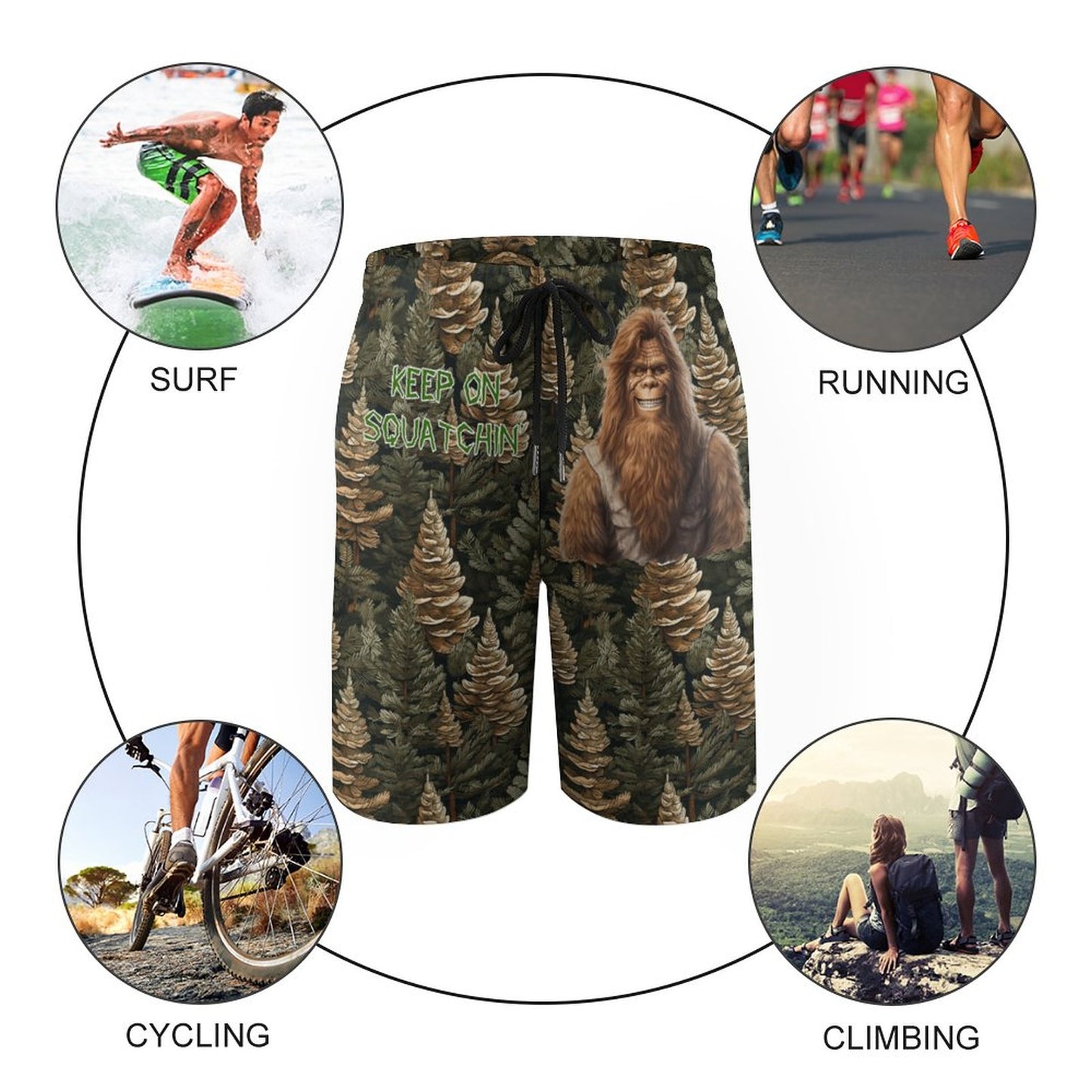 Bigfoot, Sasquatch, "Keep On Squatchin" Children’s Beach Pants, Swim Shorts